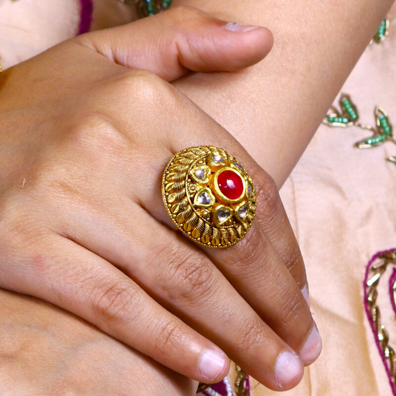 women traditional gold ring