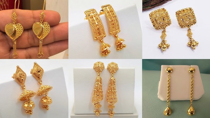 Lightweight Earrings Gold Jewellery 