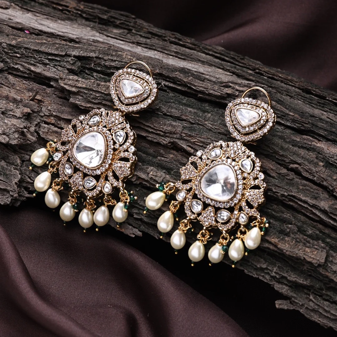 Chandbali diamond earrings