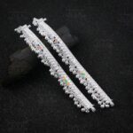 Dazzling Diamond-Accented Payals in Silver