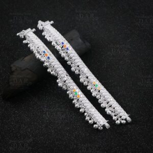 Read more about the article Dazzling Diamond-Accented Payals in Silver